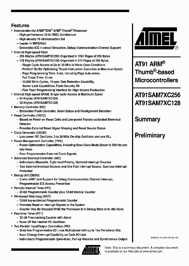 AT91SAM7XC25605_4295803.PDF Datasheet