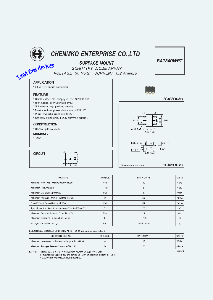 BAT54DWPT_4717640.PDF Datasheet