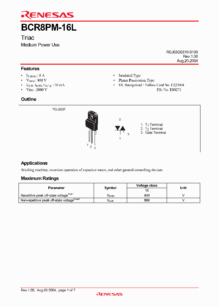 BCR8PM-16LA-A8_4287965.PDF Datasheet