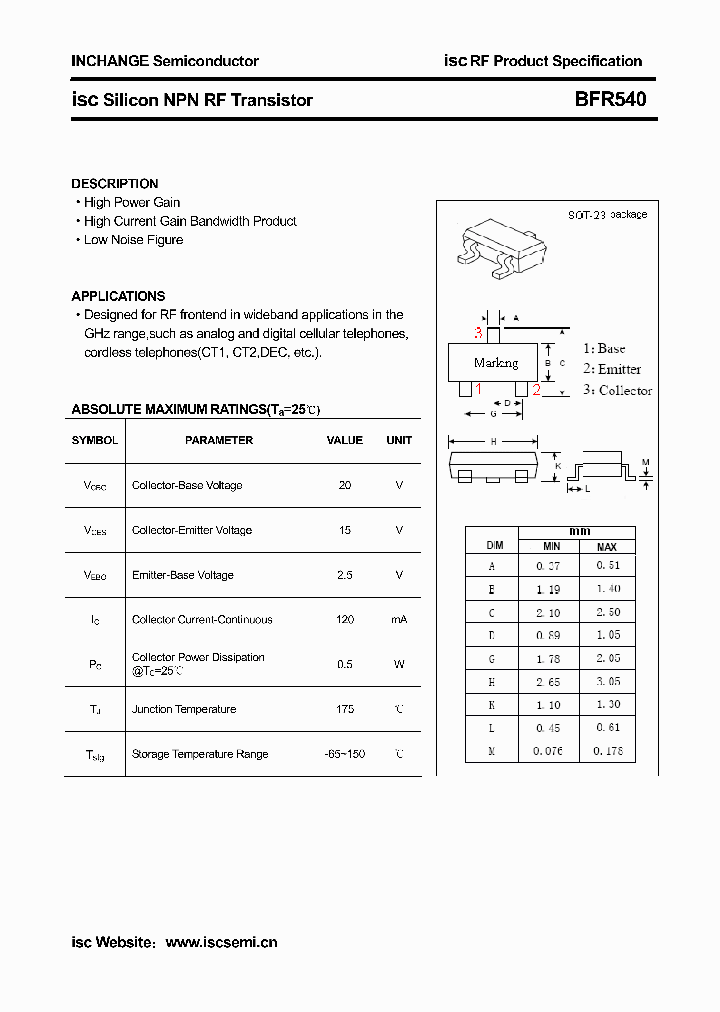 BFR540_4342974.PDF Datasheet