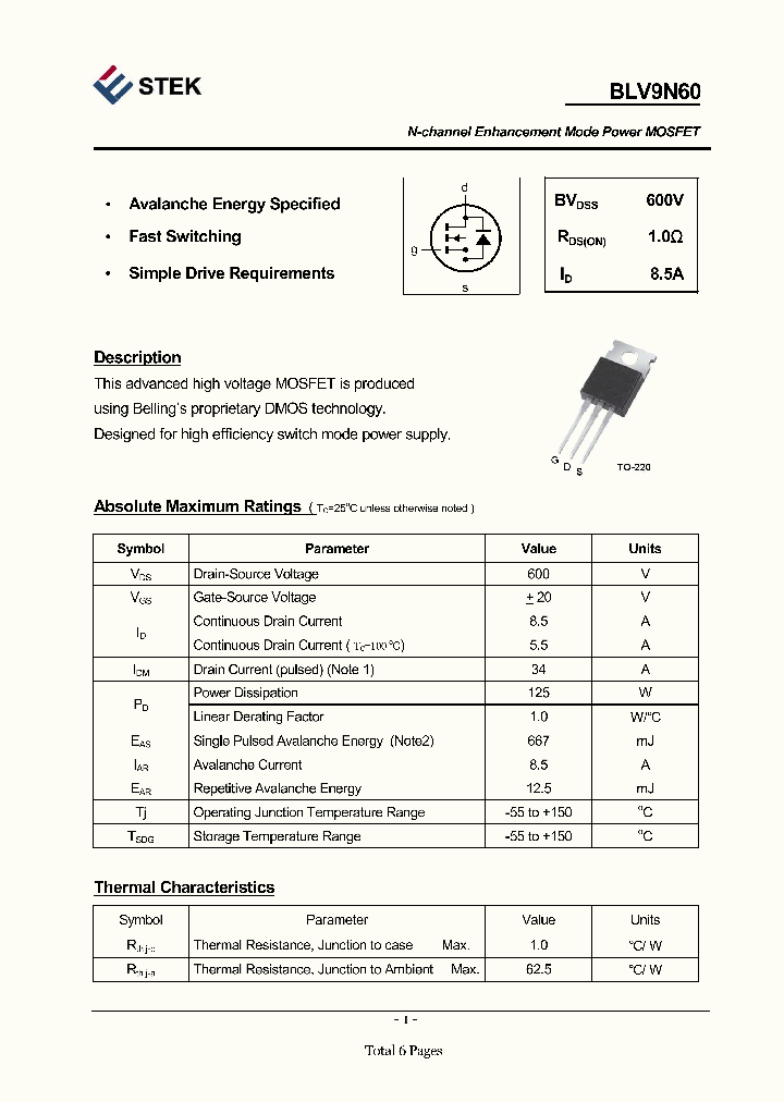 BLV9N60_4217415.PDF Datasheet