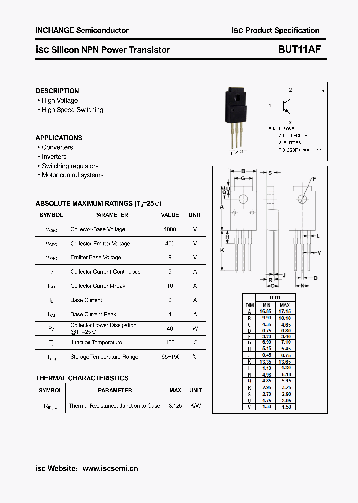 BUT11AF_4311609.PDF Datasheet