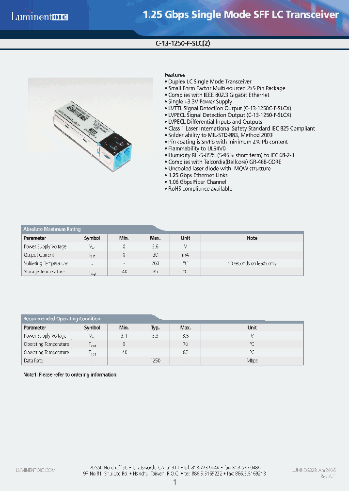C-13-1250-F-SLC-G5_4590390.PDF Datasheet