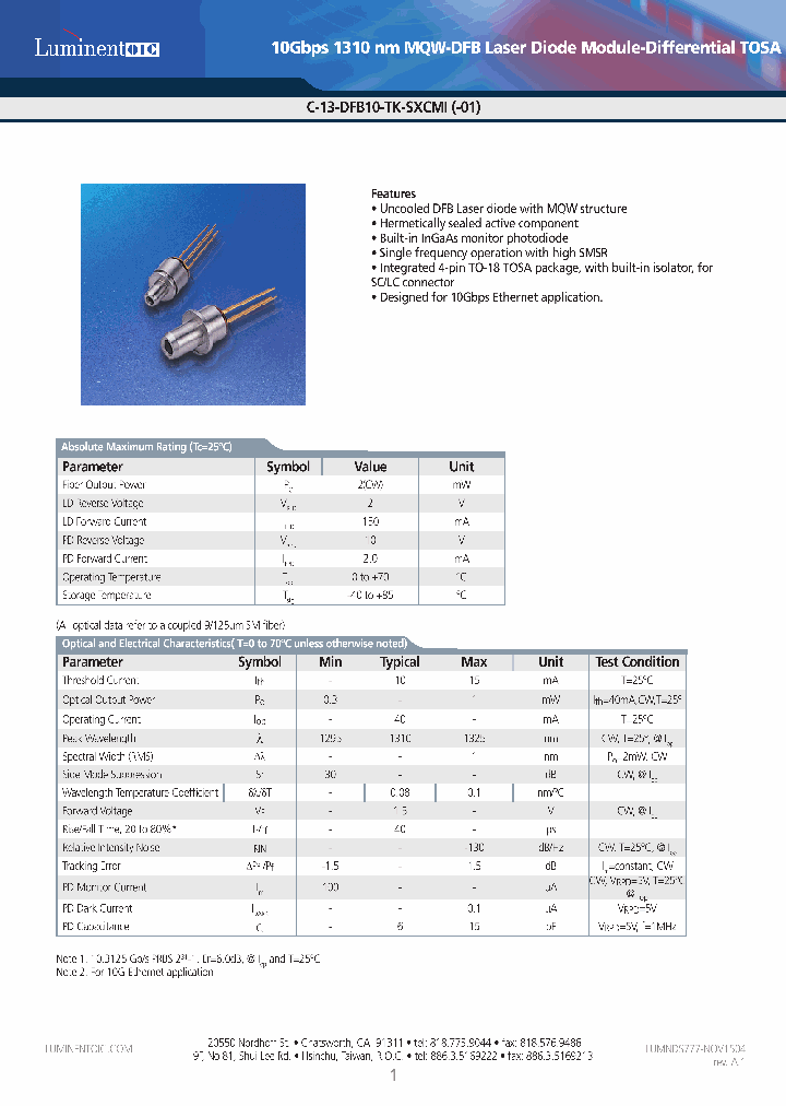 C-13-DFB10-TK-SSCMI-01_4432789.PDF Datasheet