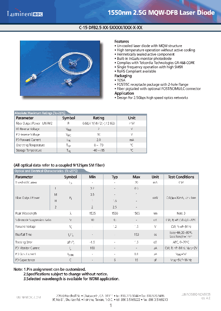 C-15-DFB25-P-S2_4519133.PDF Datasheet