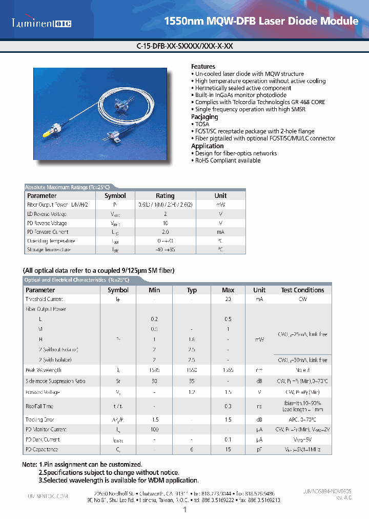 C-15-DFB-PD-S2_4673807.PDF Datasheet