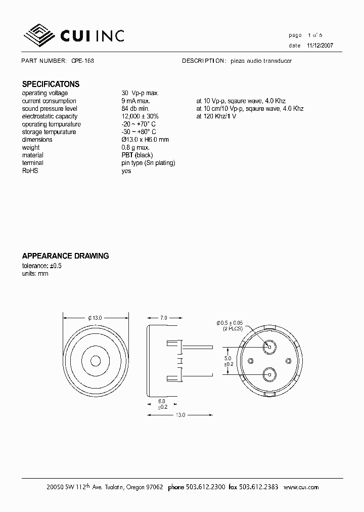 CPE-168_4490635.PDF Datasheet