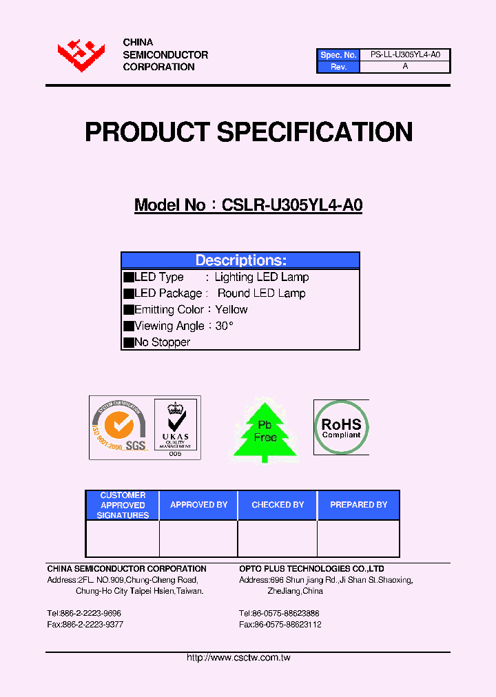 CSLR-U305YL4-A0_4453436.PDF Datasheet