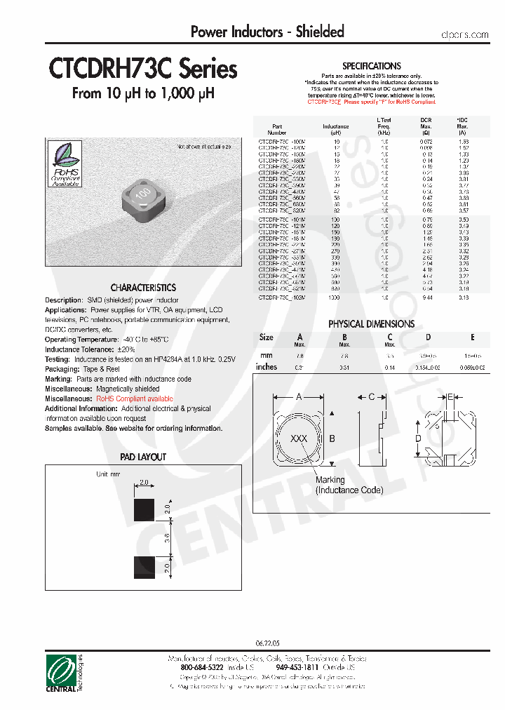 CTCDRH73C-471M_4494613.PDF Datasheet