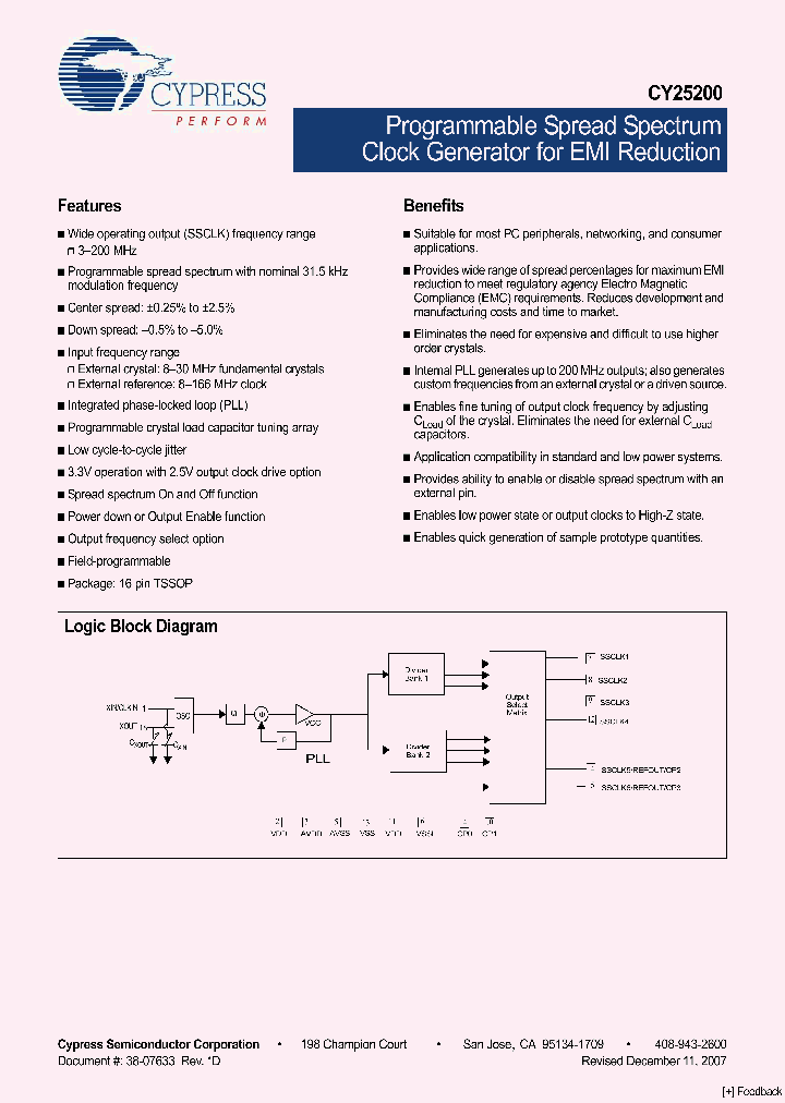 CY25200FZXC_4338896.PDF Datasheet