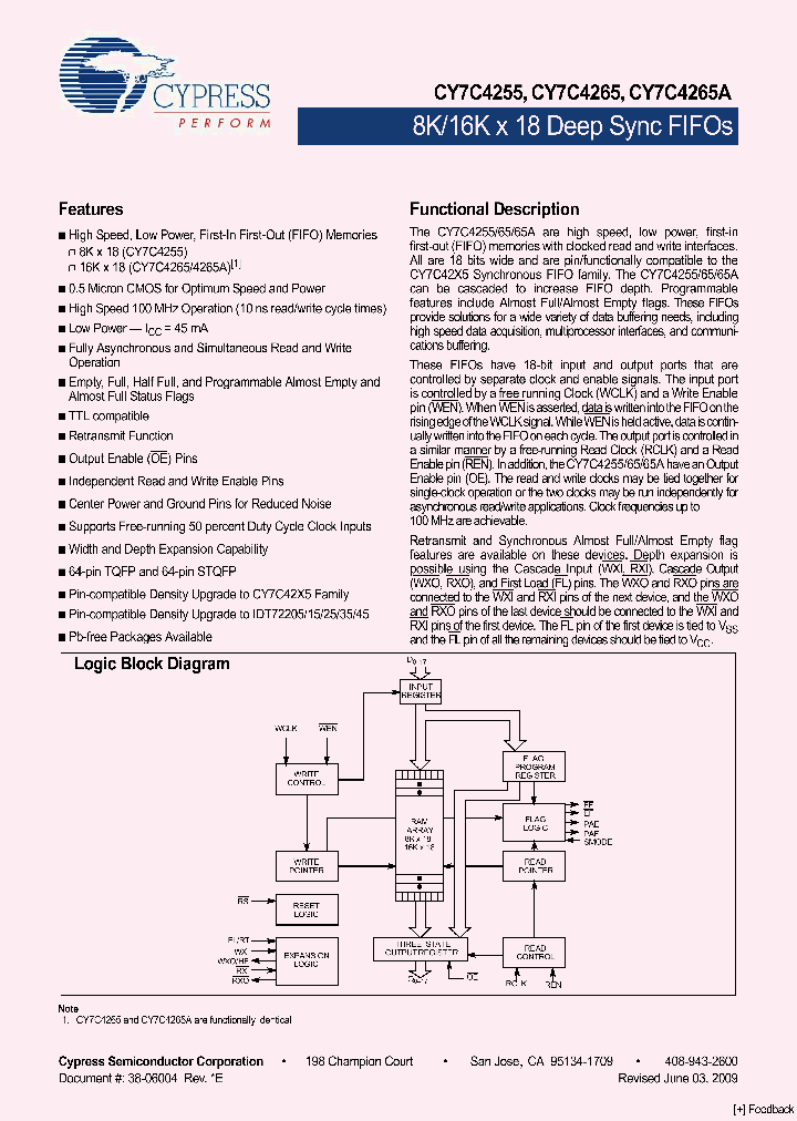 CY7C425509_4489193.PDF Datasheet