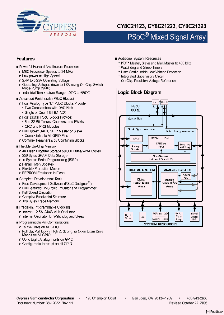 CY8C21323-24PVXI_4306101.PDF Datasheet