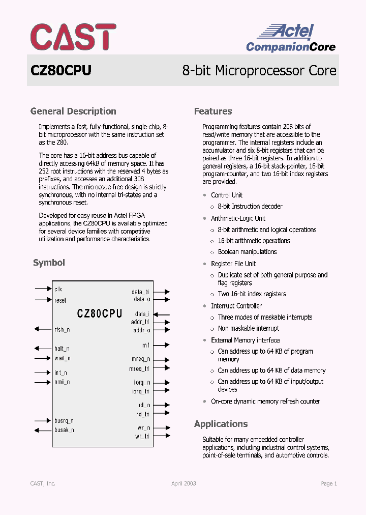 CZ80CPU_4298786.PDF Datasheet