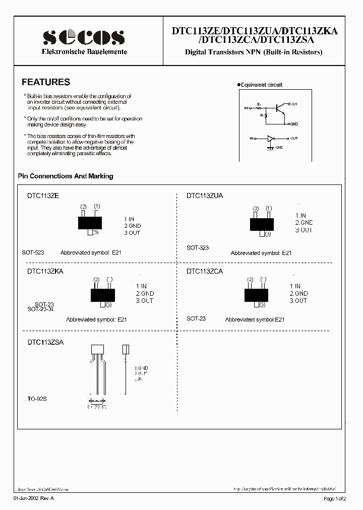 DTC113ZUA_4414985.PDF Datasheet