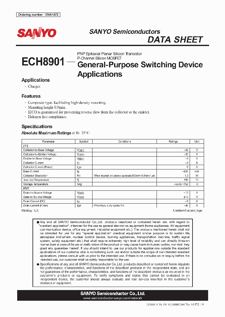 ECH8901_4708267.PDF Datasheet