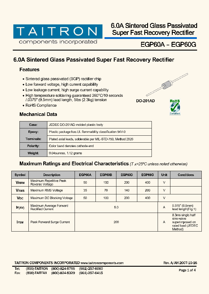 EGP60A_4209610.PDF Datasheet