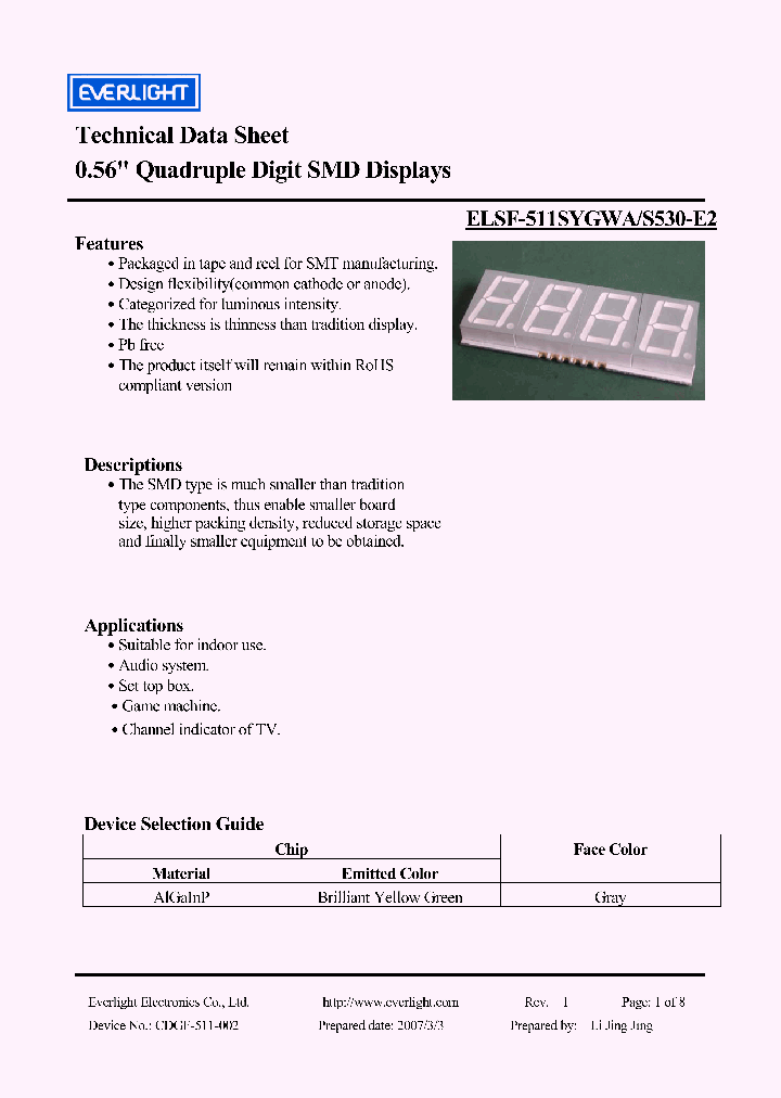 ELSF-511SYGWA_4388841.PDF Datasheet