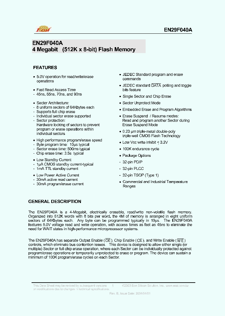 EN29F040A-70TI_4763805.PDF Datasheet