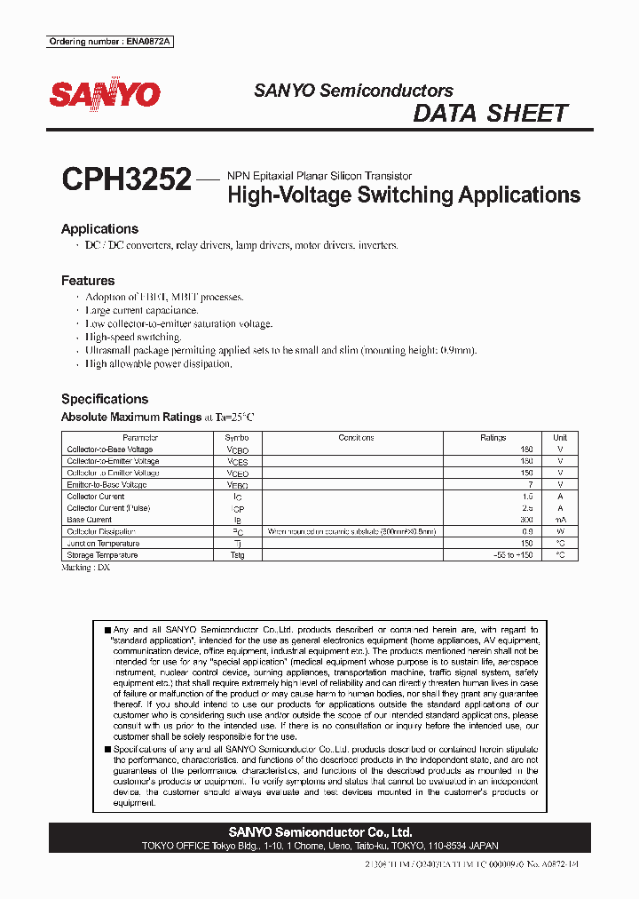 ENA0872A_4328400.PDF Datasheet