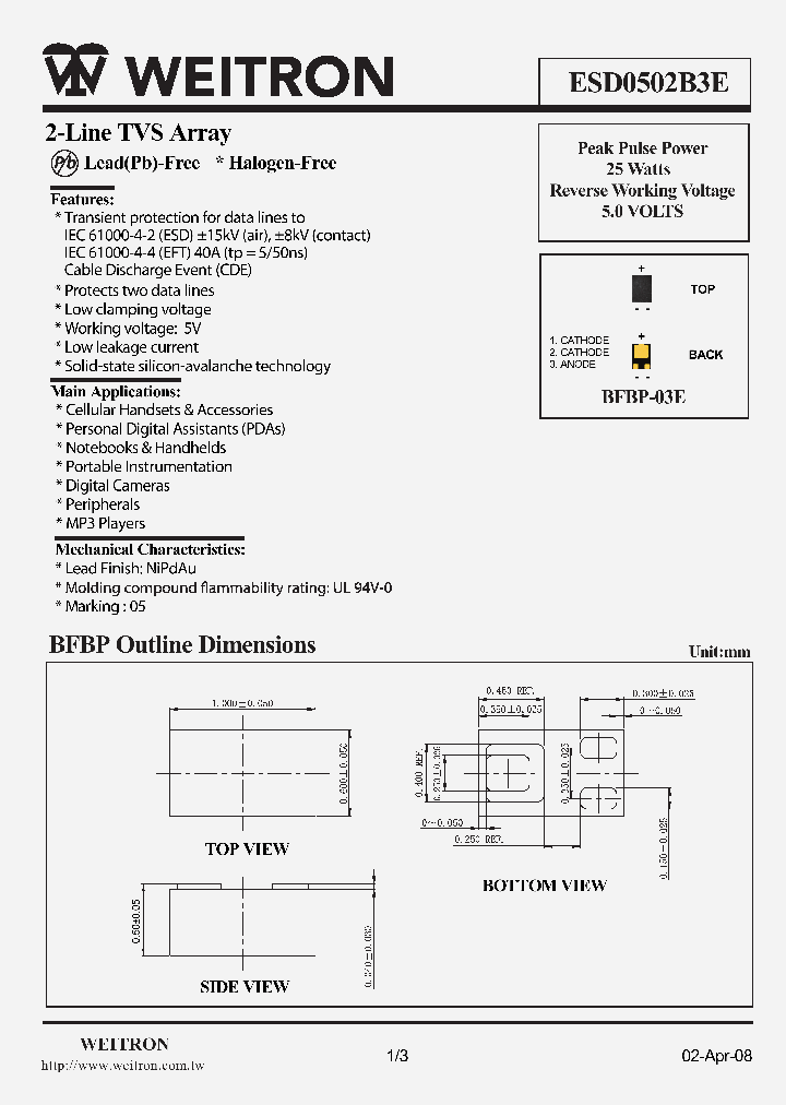 ESD0502B3E_4586908.PDF Datasheet