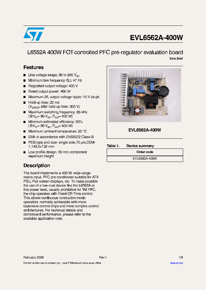 EVL6562A-400W_4357368.PDF Datasheet