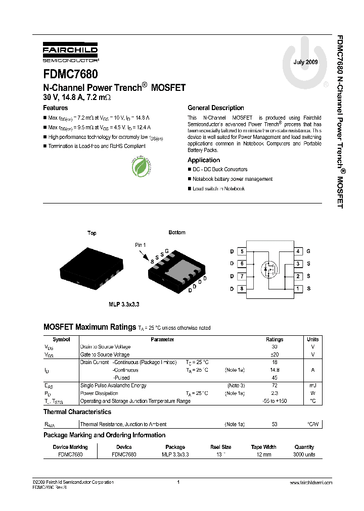 FDMC7680_4787257.PDF Datasheet