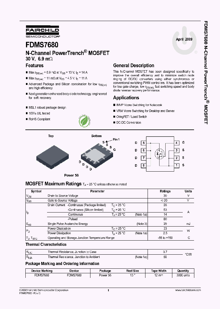 FDMS7680_4667682.PDF Datasheet