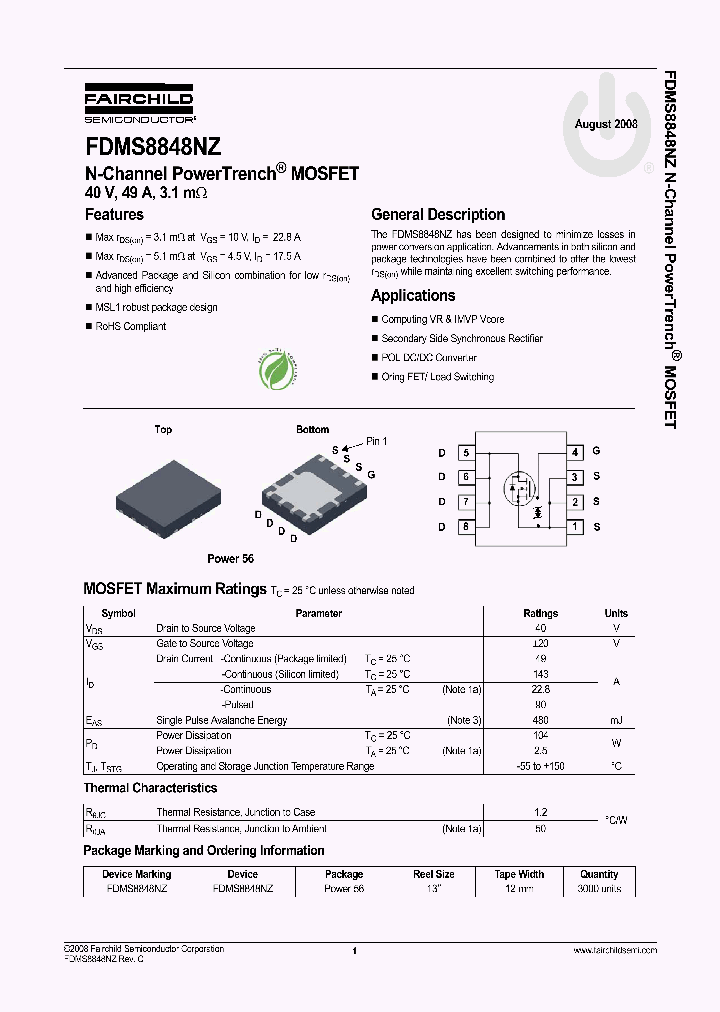 FDMS8848NZ_4356689.PDF Datasheet