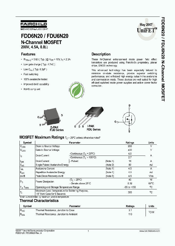 FDU6N20_4463792.PDF Datasheet