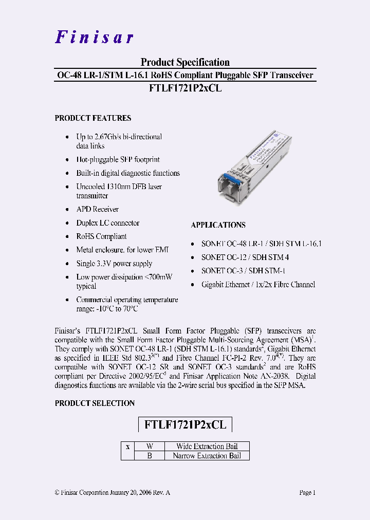 FTLF1721P2BCL_4647030.PDF Datasheet