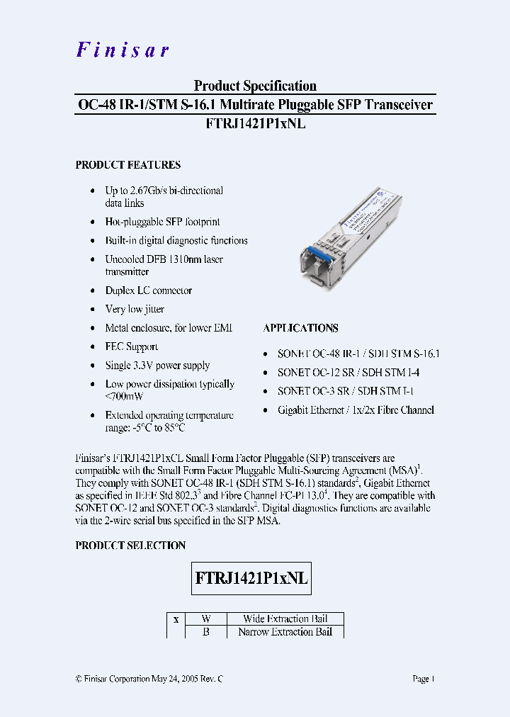 FTRJ1421P1WNL_4404076.PDF Datasheet