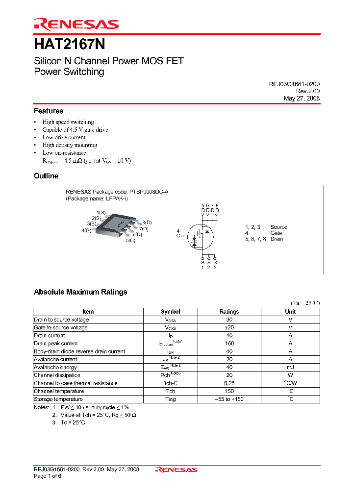 HAT2167N_4661261.PDF Datasheet