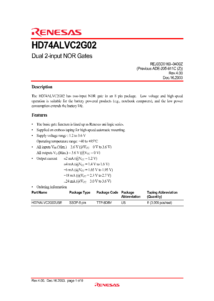 HD74ALVC2G02_4491943.PDF Datasheet