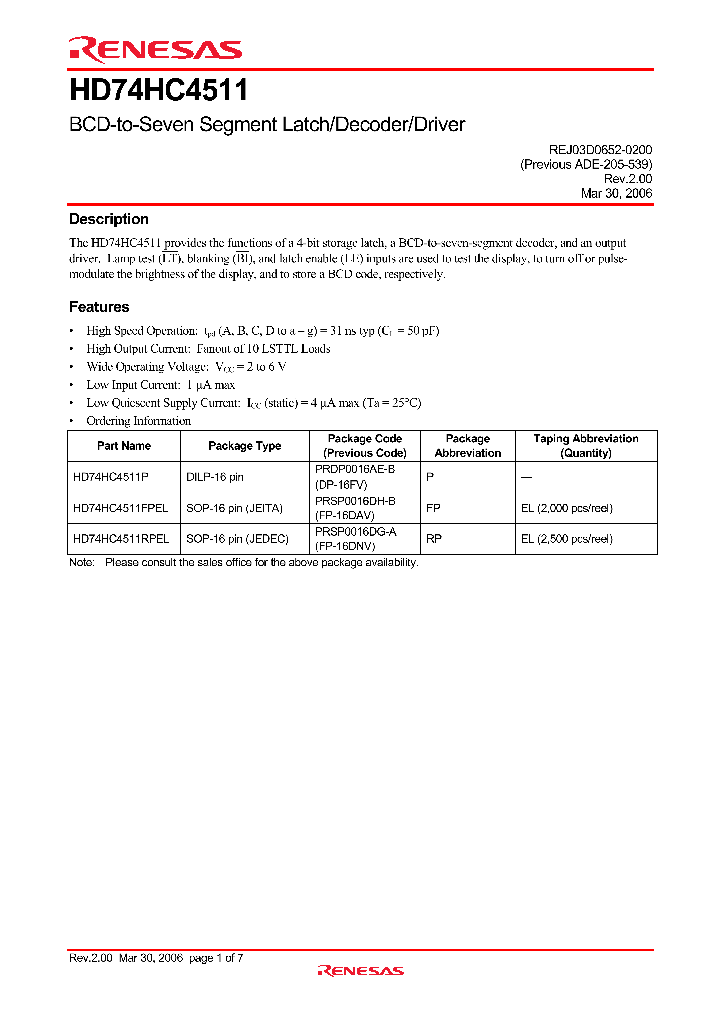 HD74HC4511_4246710.PDF Datasheet