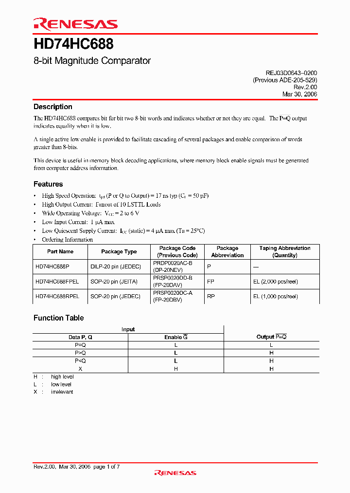 HD74HC688FPEL_4327437.PDF Datasheet