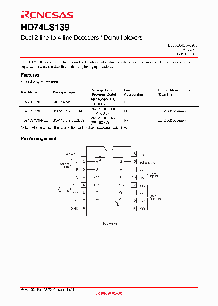 HD74LS139FPEL_4297814.PDF Datasheet