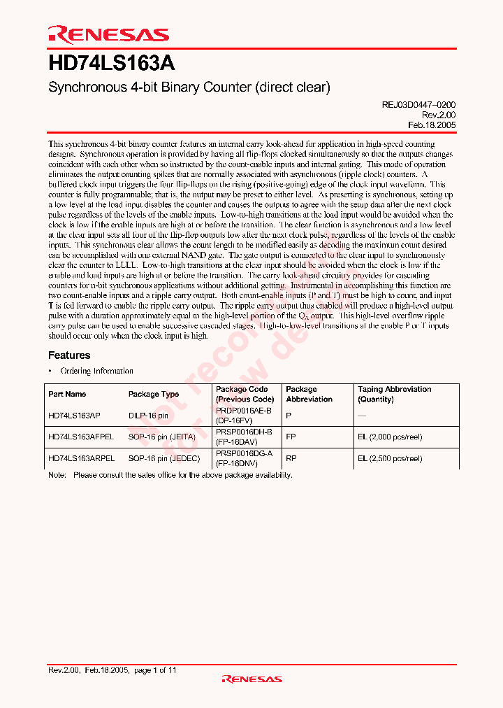 HD74LS163A_4334625.PDF Datasheet