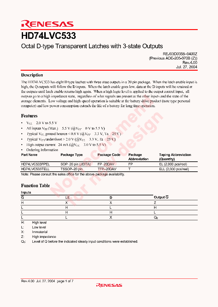 HD74LVC533_4245495.PDF Datasheet