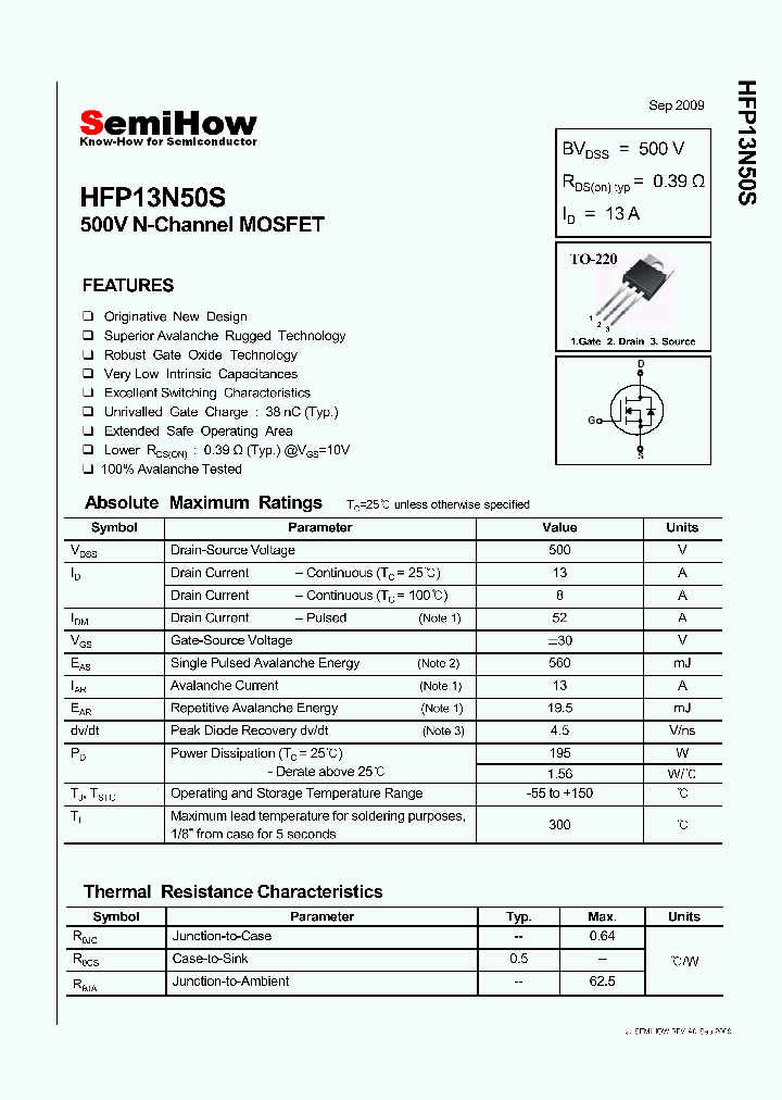 HFP13N50S_4797888.PDF Datasheet