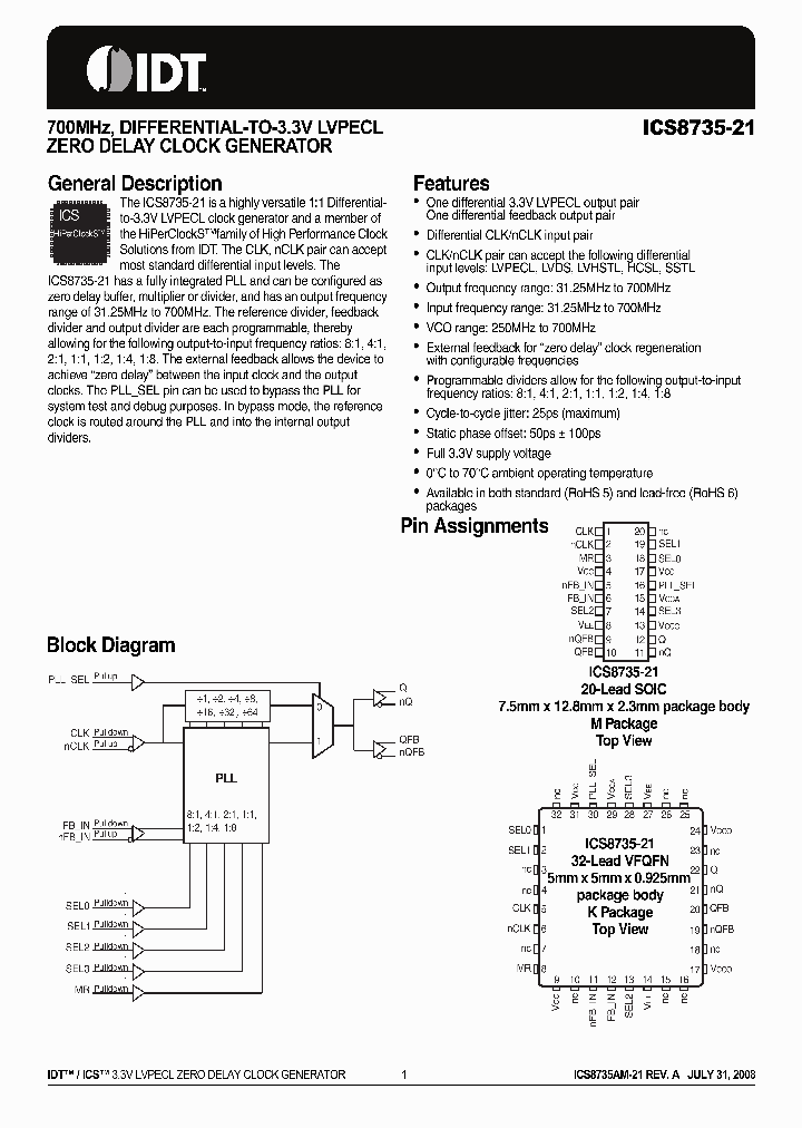 ICS8735-21_4574440.PDF Datasheet