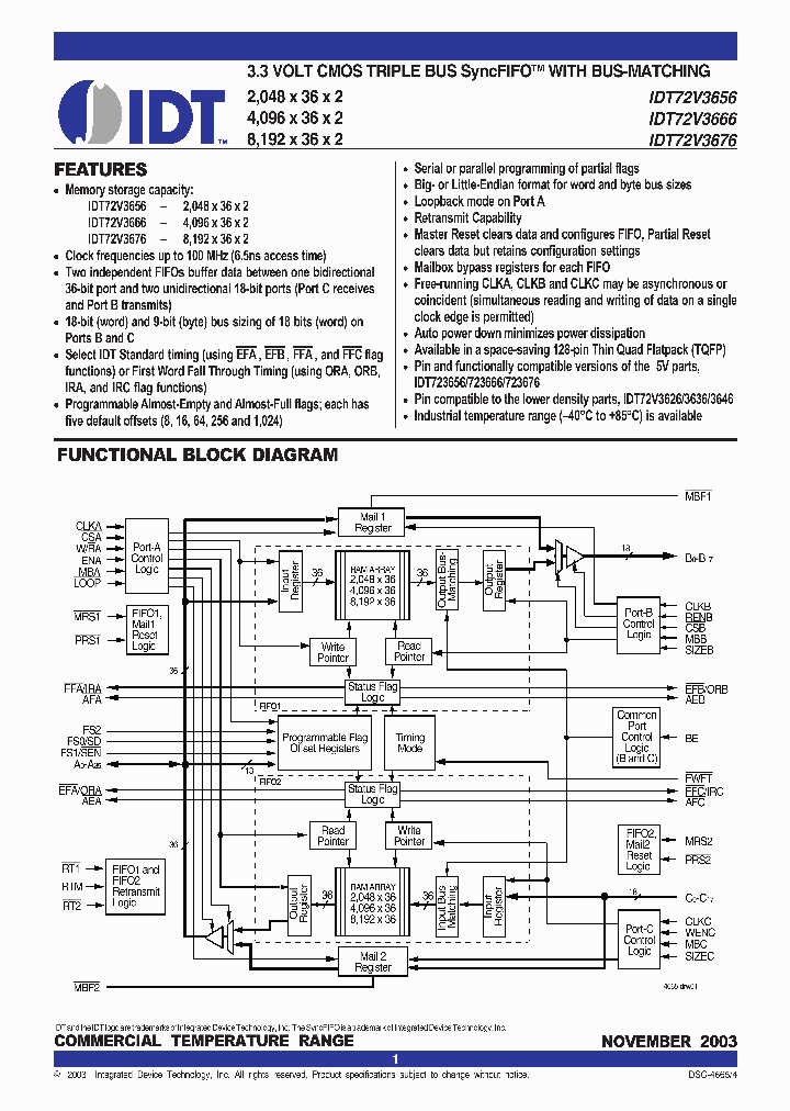 IDT72V3656L10PF_4458746.PDF Datasheet