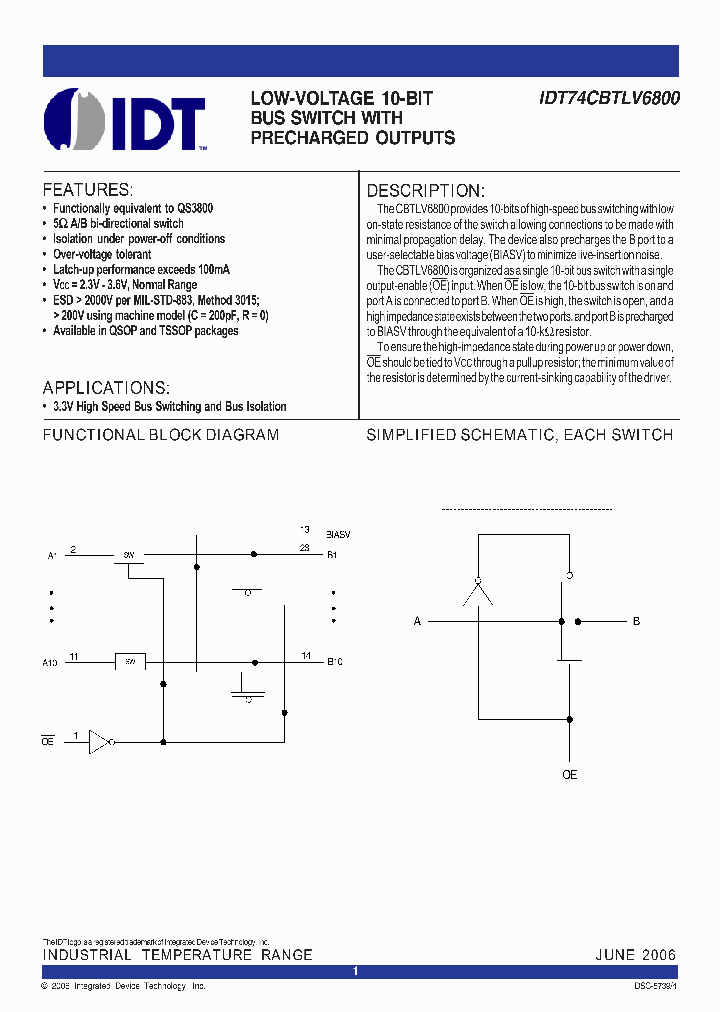 IDT74CBTLV6800_4295195.PDF Datasheet