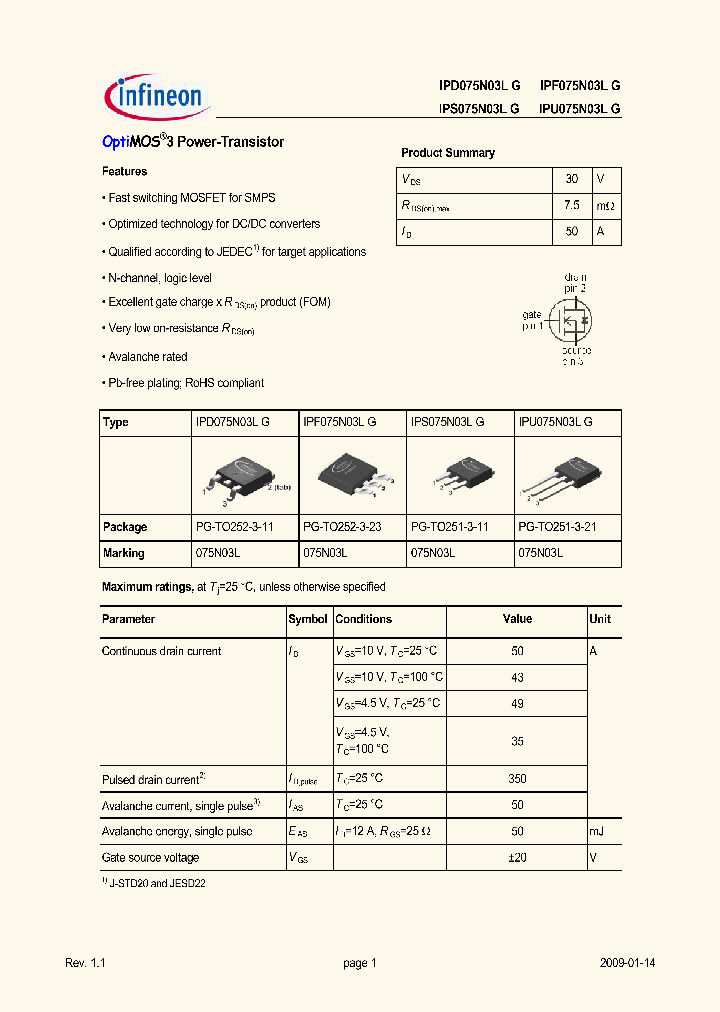 IPD075N03L_4910054.PDF Datasheet