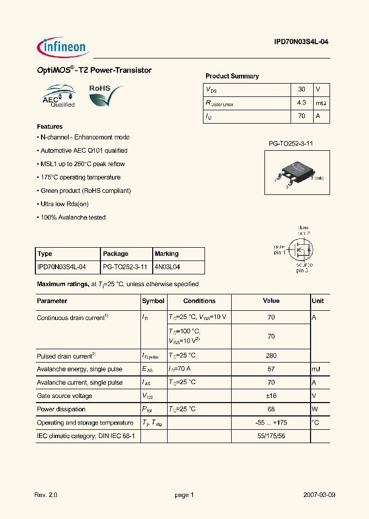 IPD70N03S4L-04_4548635.PDF Datasheet
