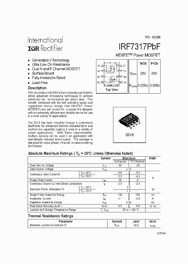 IRF7317PBF_4201649.PDF Datasheet