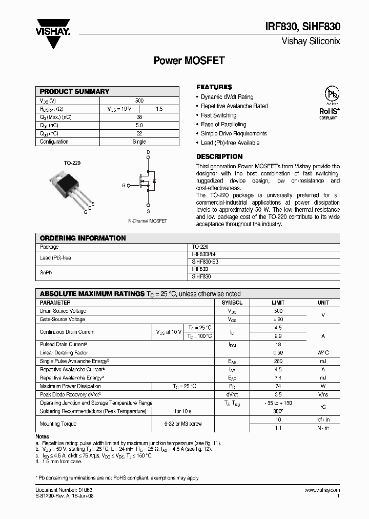 IRF830_4247435.PDF Datasheet