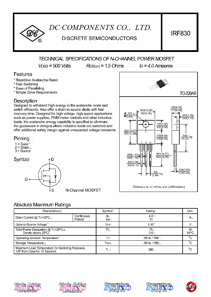 IRF830_4407445.PDF Datasheet