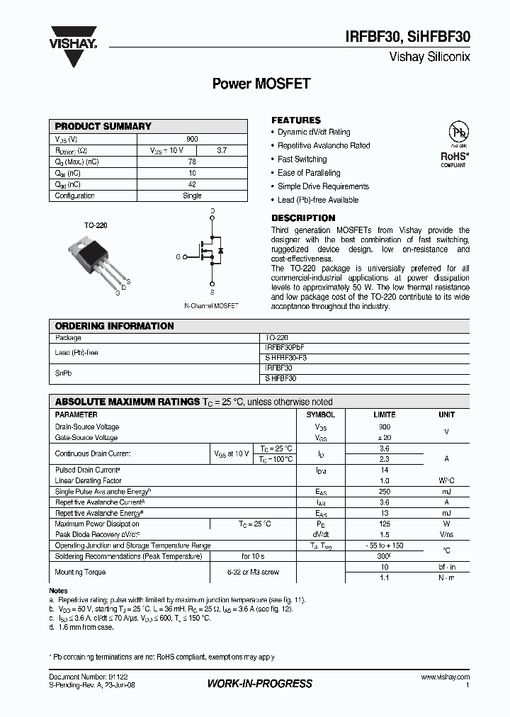 IRFBF30_4275880.PDF Datasheet