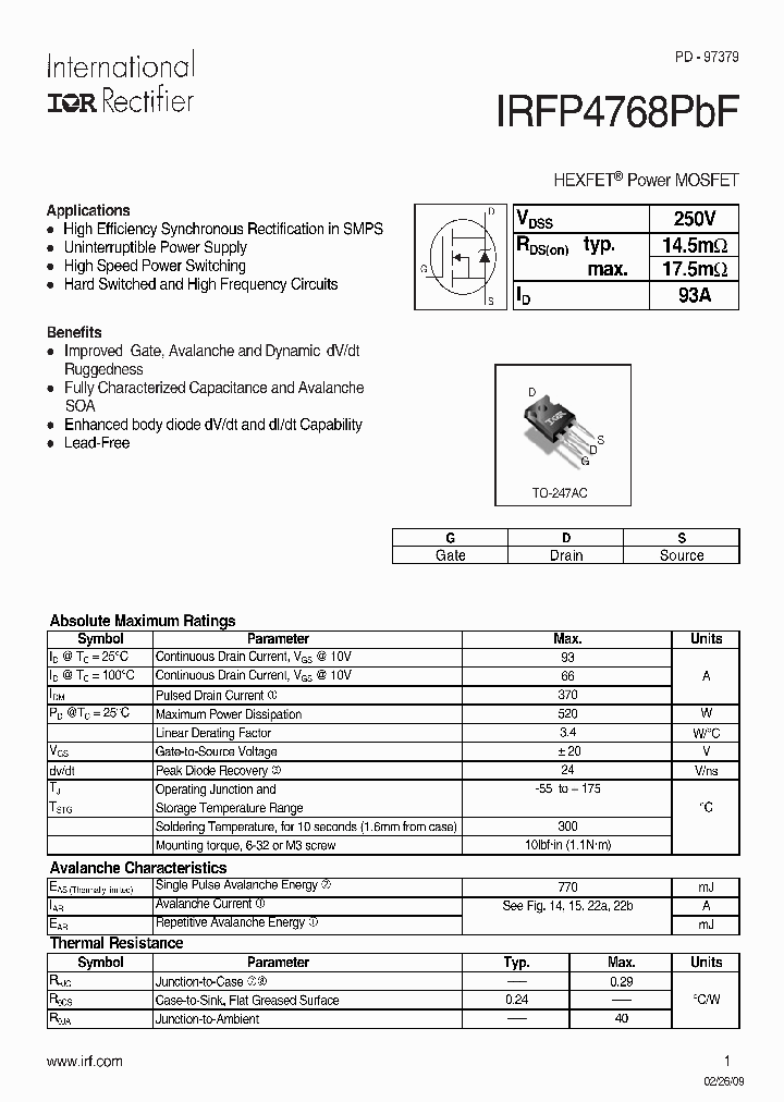 IRFP4768PBF_4710479.PDF Datasheet