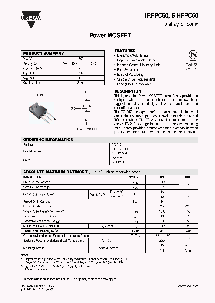 IRFPC60_4277739.PDF Datasheet